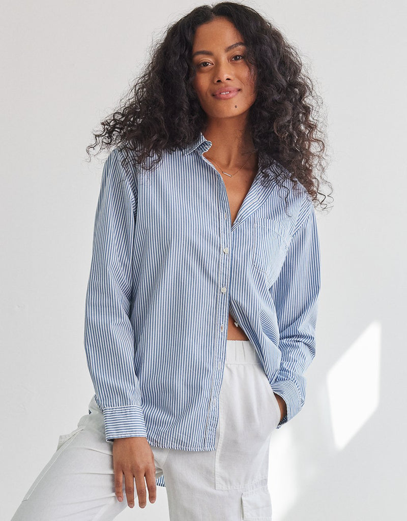 unsubscribed striped boyfriend shirt