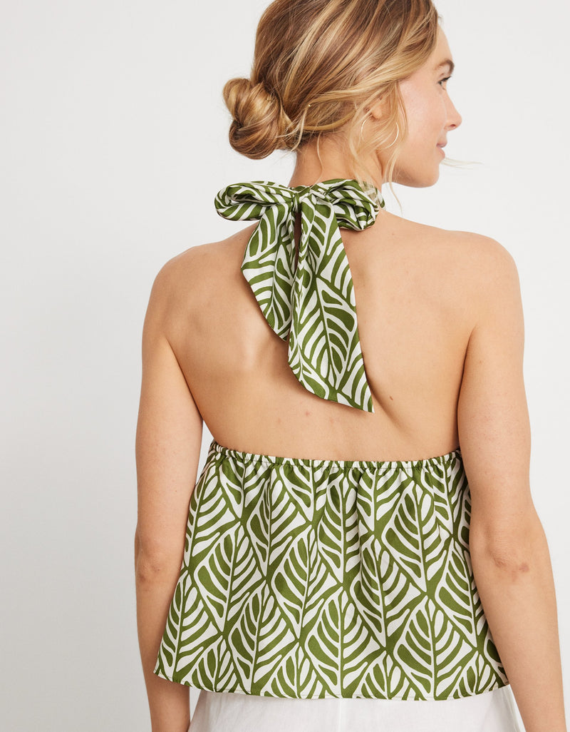 unsubscribed silk tie halter top