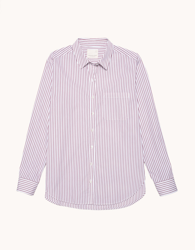 Unsubscribed Thomas Mason™ Poplin Striped Boyfriend Shirt