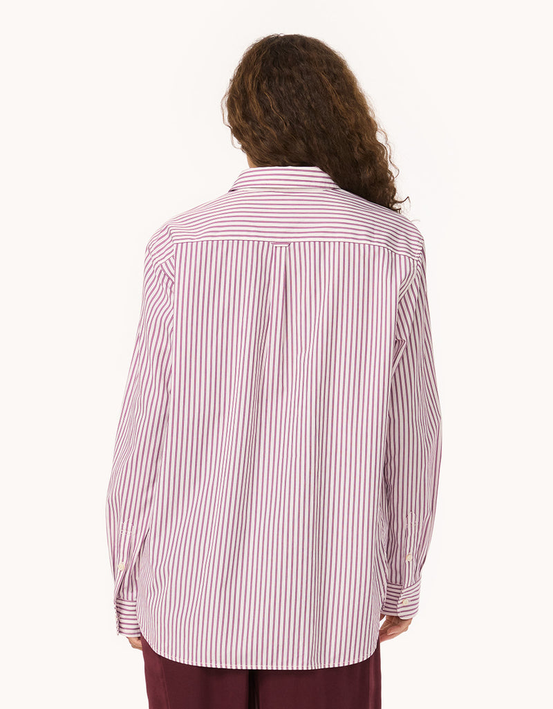 Unsubscribed Thomas Mason™ Poplin Striped Boyfriend Shirt