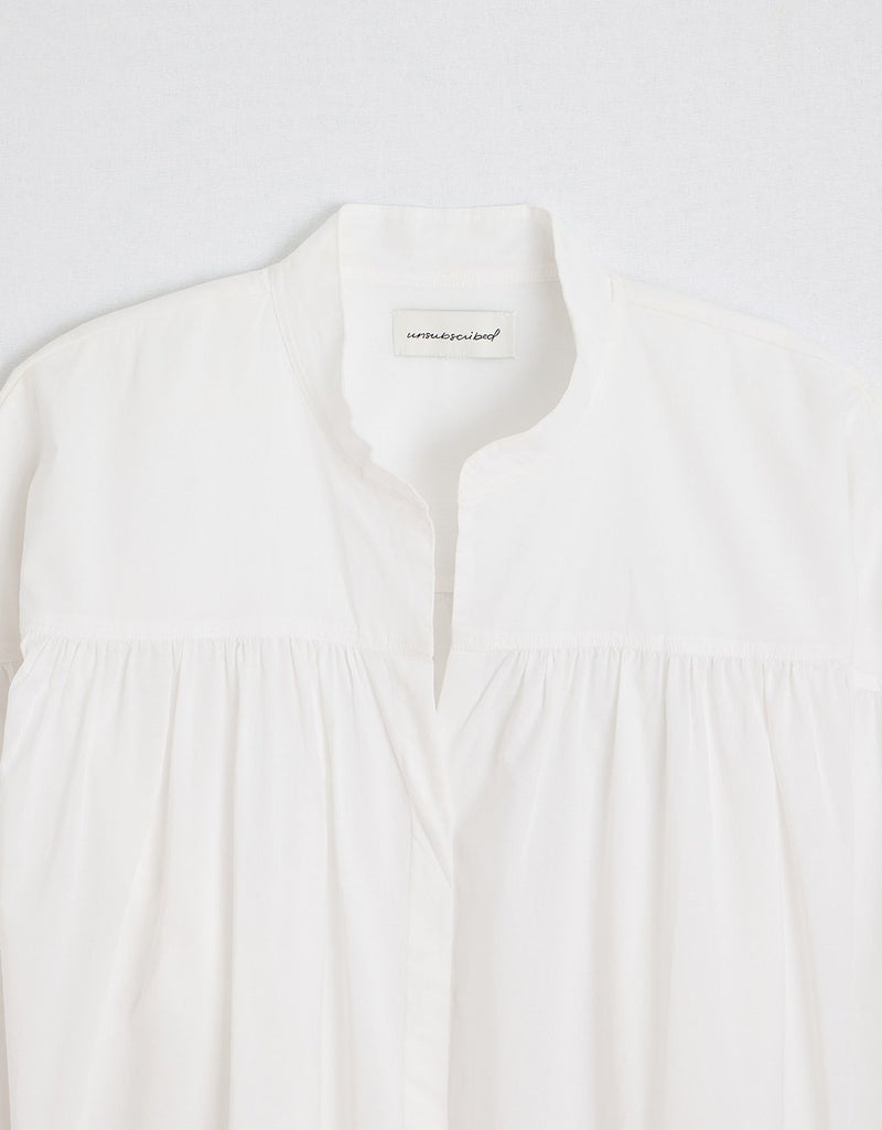 Unsubscribed Shirred Button-Down Shirt