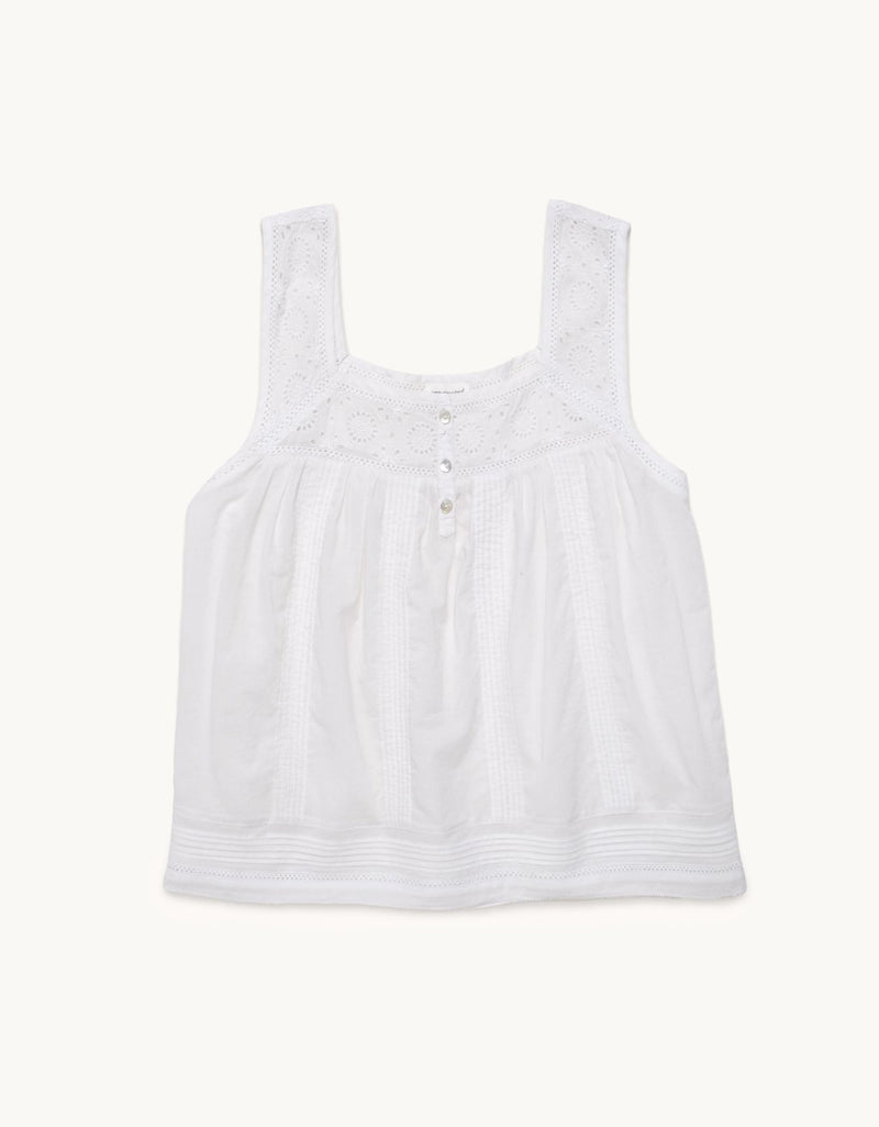 unsubscribed embroidered cotton voile tank
