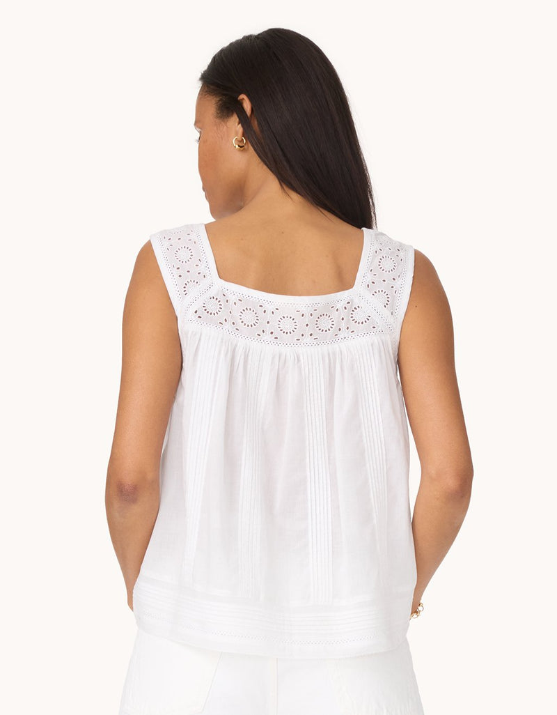 unsubscribed embroidered cotton voile tank