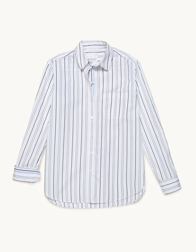 unsubscribed selvage striped boyfriend shirt