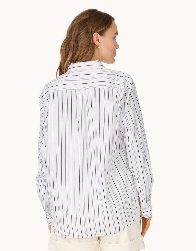 unsubscribed selvage striped boyfriend shirt