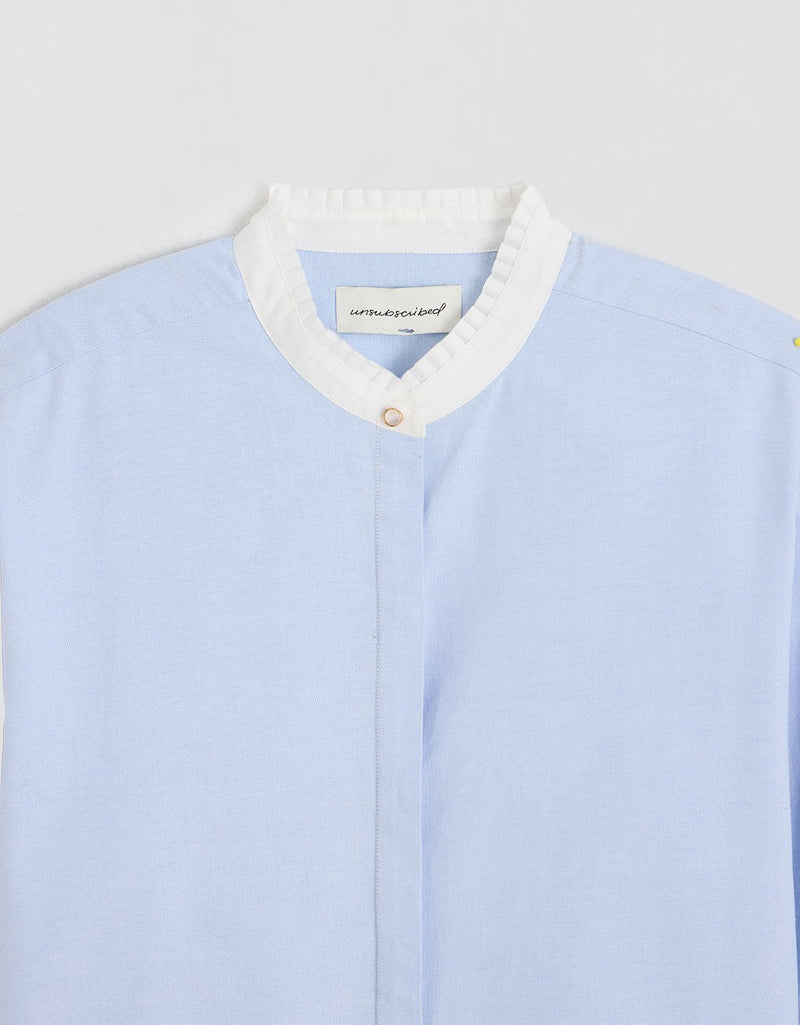 Unsubscribed Oxford Ruffle Boyfriend Shirt