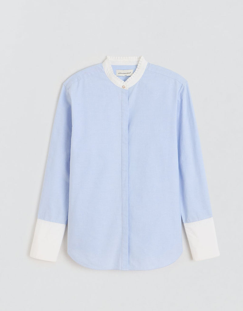 Unsubscribed Oxford Ruffle Boyfriend Shirt