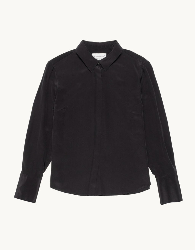 Unsubscribed Silk Crepe De Chine Button Down Shirt