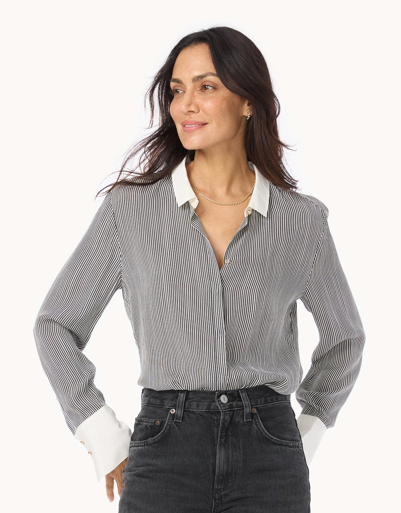 Unsubscribed Silk Viscose Button Down Shirt