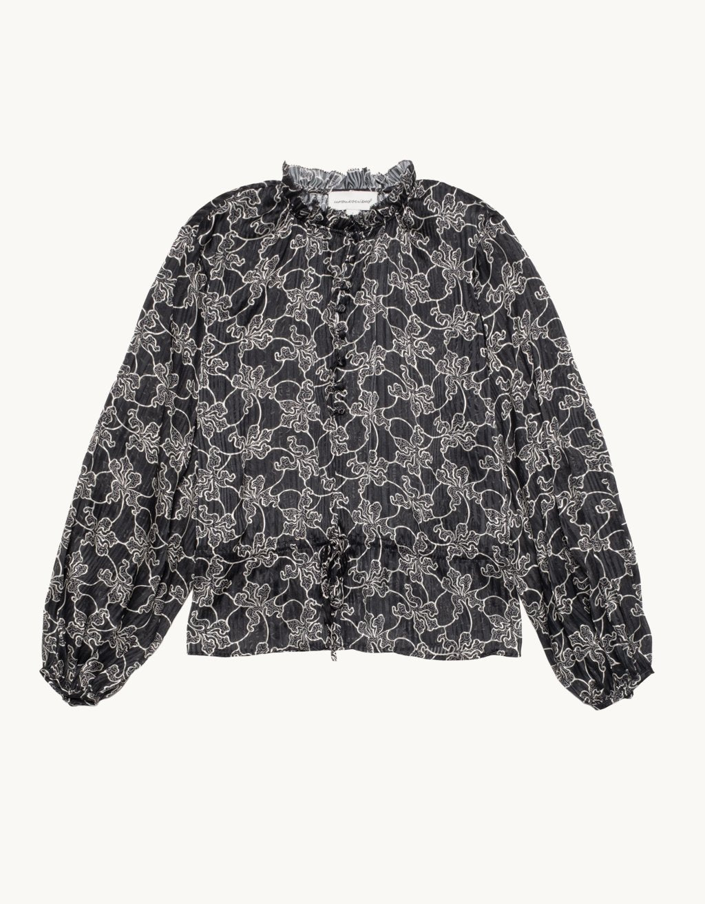 Unsubscribed Silk Jacquard Peplum Blouse – unsubscribed