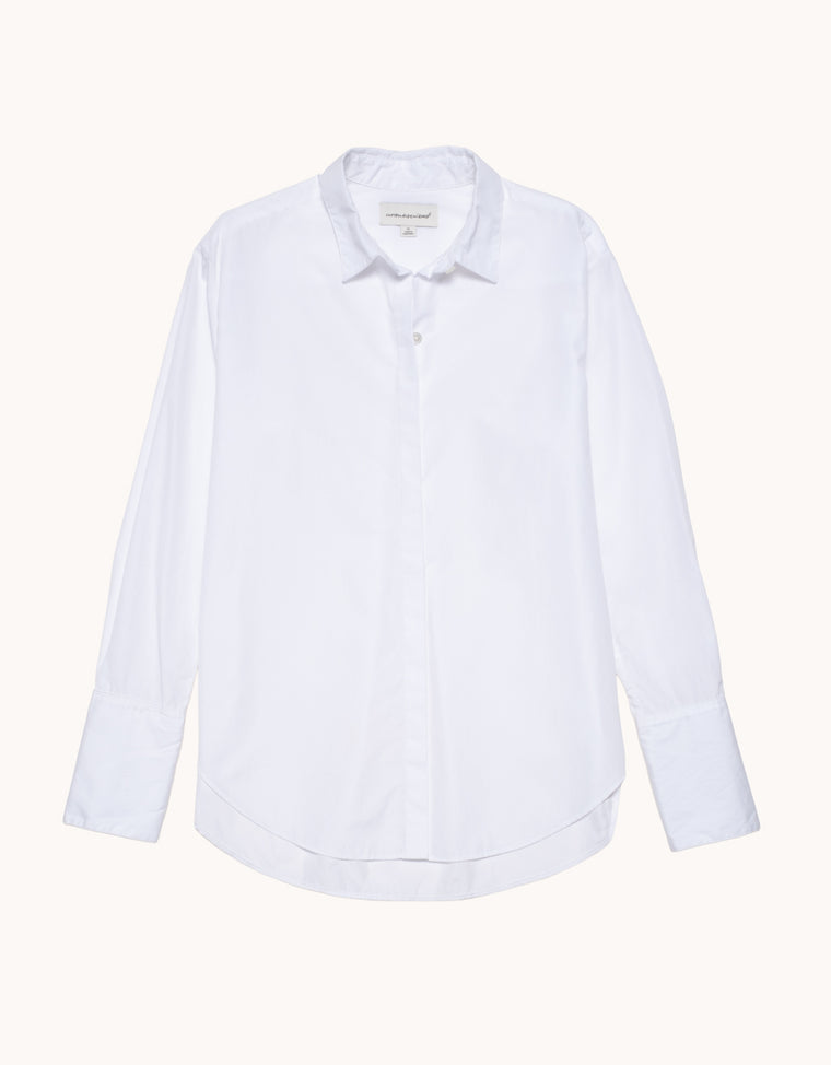 Unsubscribed Clean Boyfriend Shirt in Thomas Mason™ Poplin