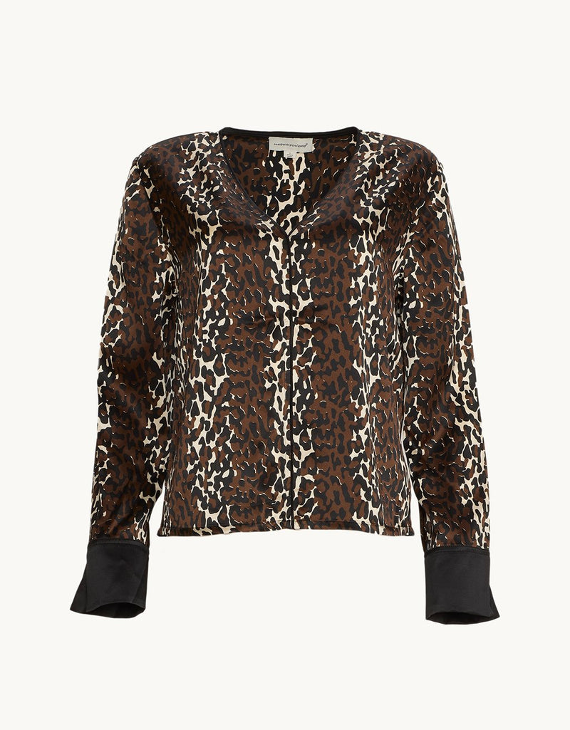 Unsubscribed Silk Leopard Blouse