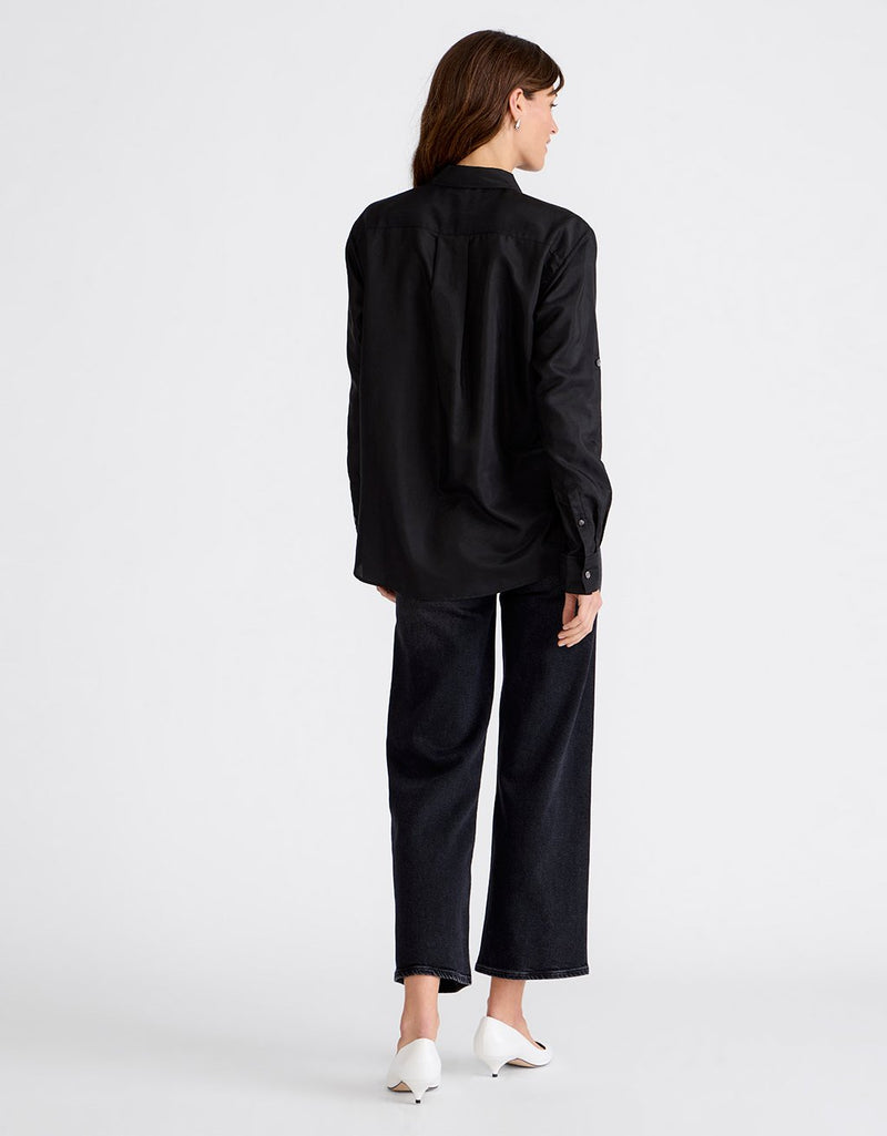 Unsubscribed Boyfriend Camp Shirt in Voile