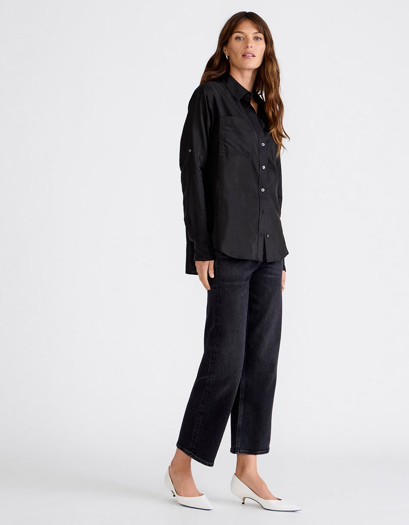 Unsubscribed Boyfriend Camp Shirt in Voile