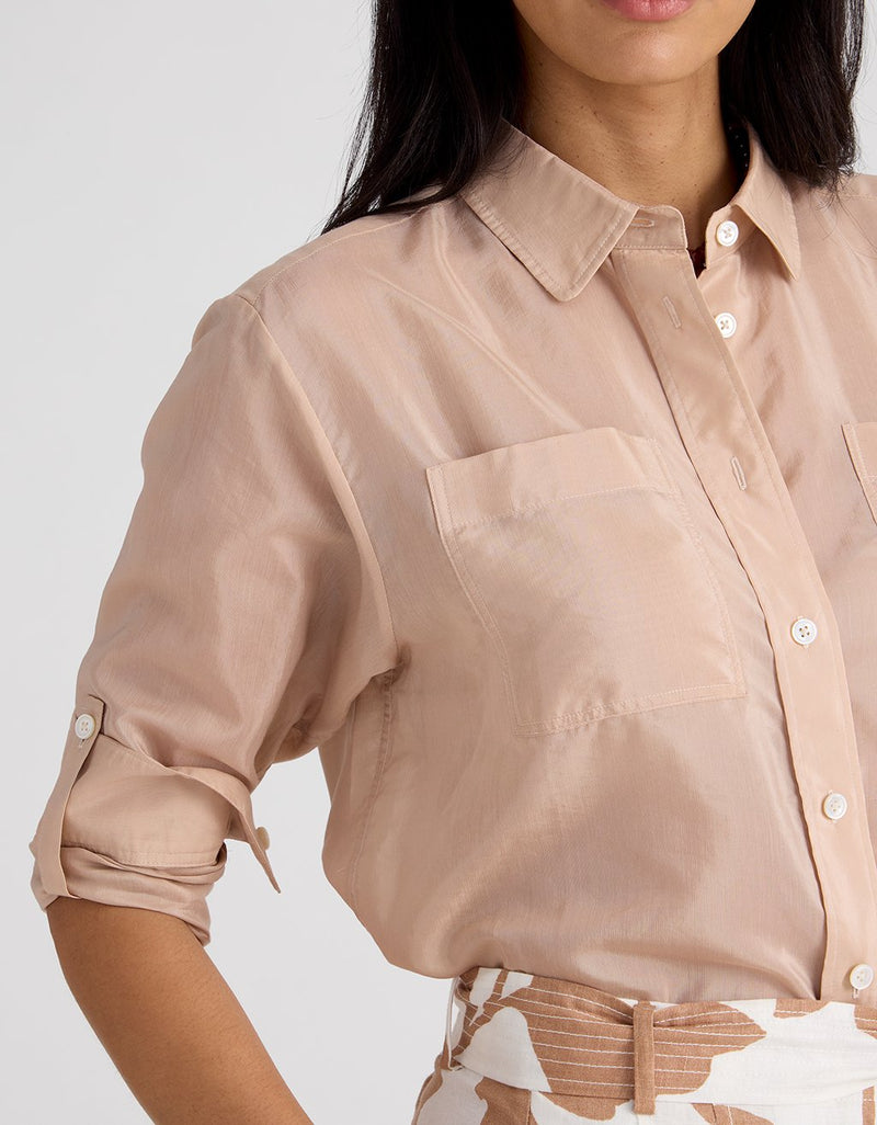 Unsubscribed Boyfriend Camp Shirt in Voile
