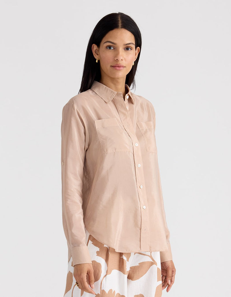 Unsubscribed Boyfriend Camp Shirt in Voile