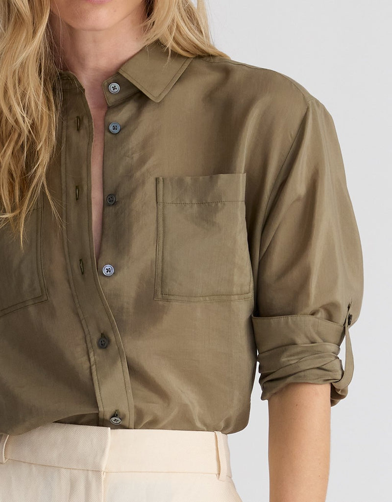 Unsubscribed Boyfriend Camp Shirt in Voile