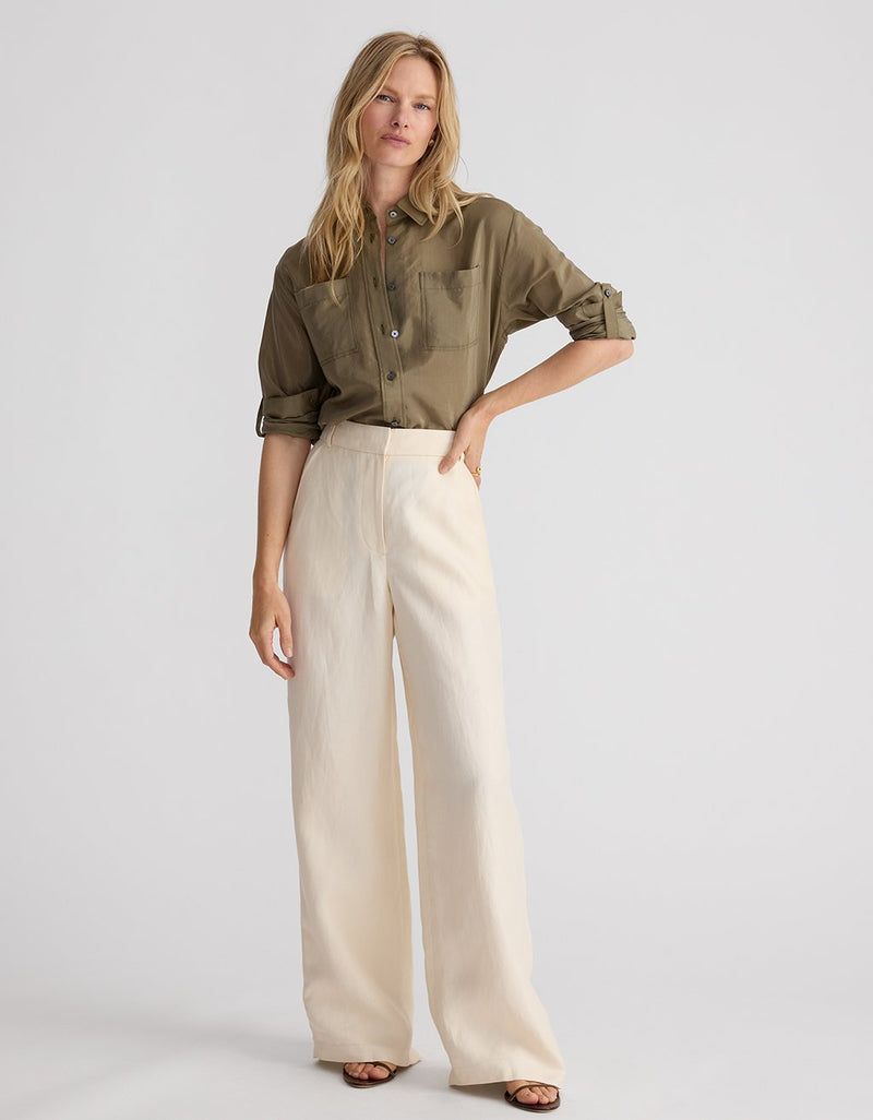 Unsubscribed Boyfriend Camp Shirt in Voile