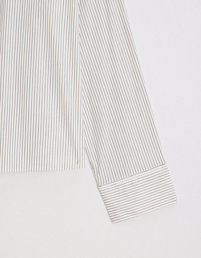 Unsubscribed Mini Boyfriend Shirt in White Shimmer Stripe