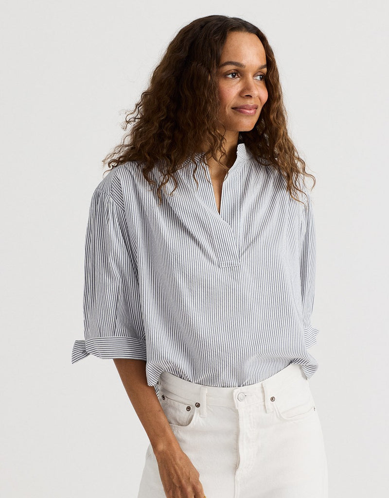 Unsubscribed Striped Popover Shirt