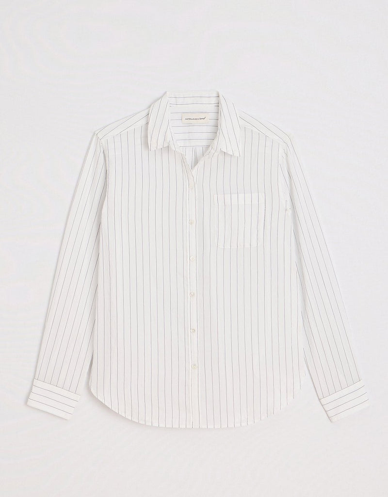 Unsubscribed Classic Boyfriend Shirt in Dobby Stripe