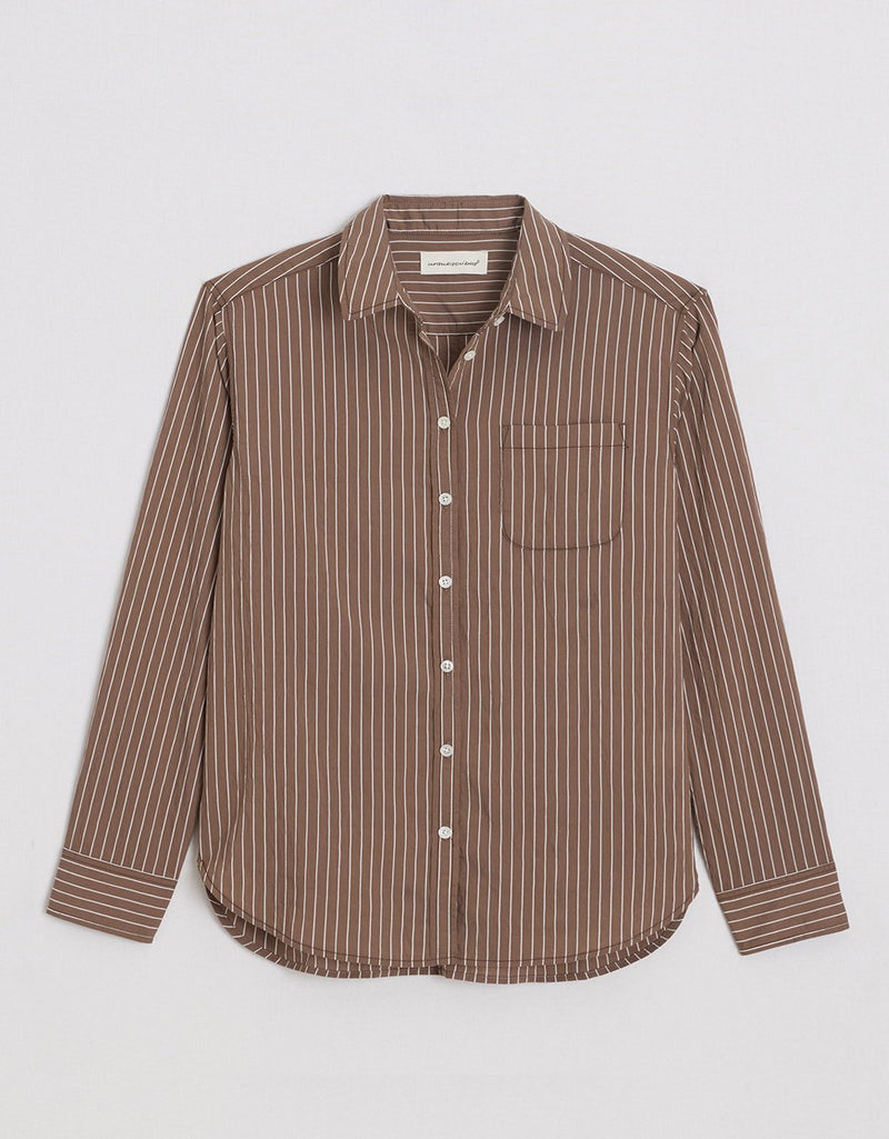 Unsubscribed Classic Boyfriend Shirt in Dobby Stripe
