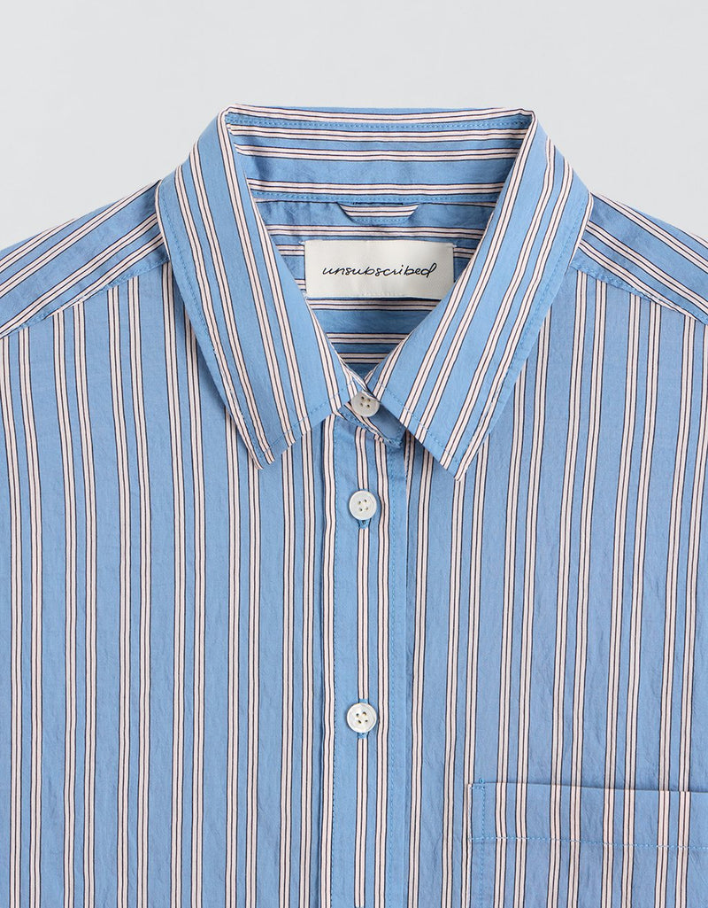 Unsubscribed Classic Boyfriend Shirt in Dobby Stripe
