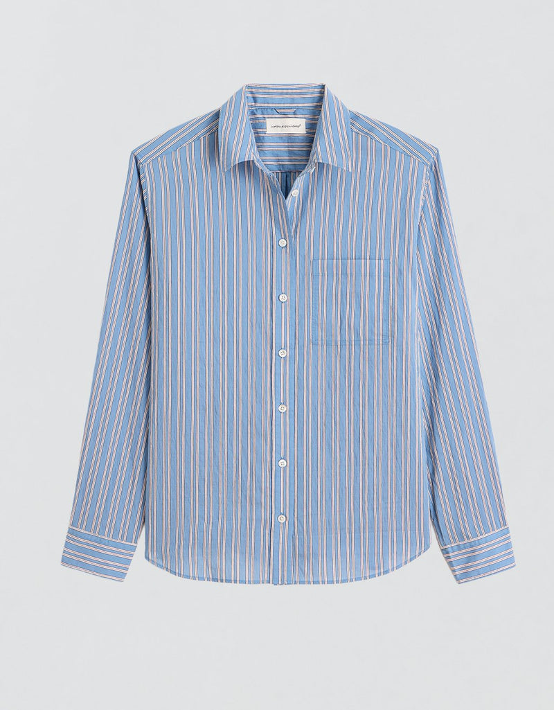 Unsubscribed Classic Boyfriend Shirt in Dobby Stripe