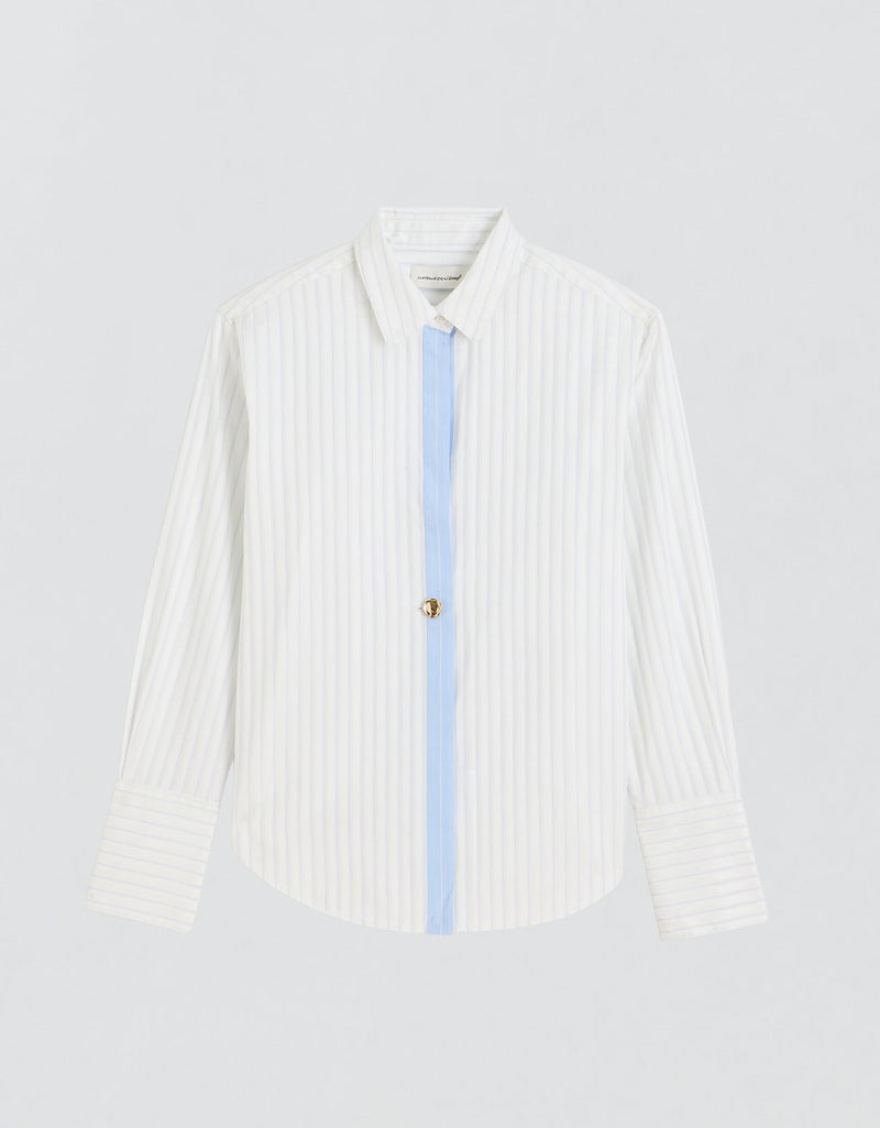 Unsubscribed Clean Boyfriend Shirt in Thomas Mason® Selvedge Stripe