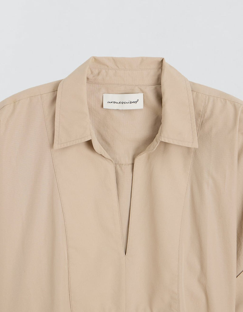Unsubscribed V-neck Popover Shirt in Thomas Mason® Poplin