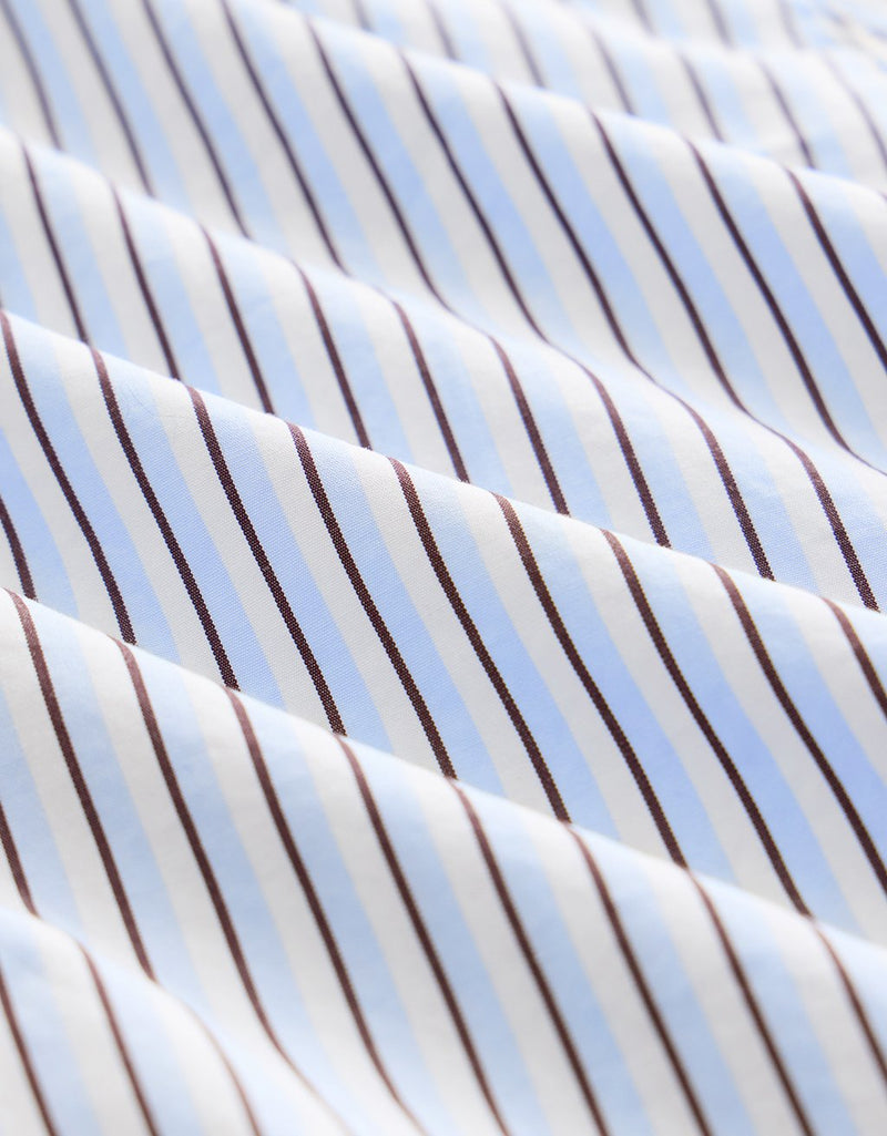 Unsubscribed V-neck Popover Shirt in Thomas Mason® Stripe