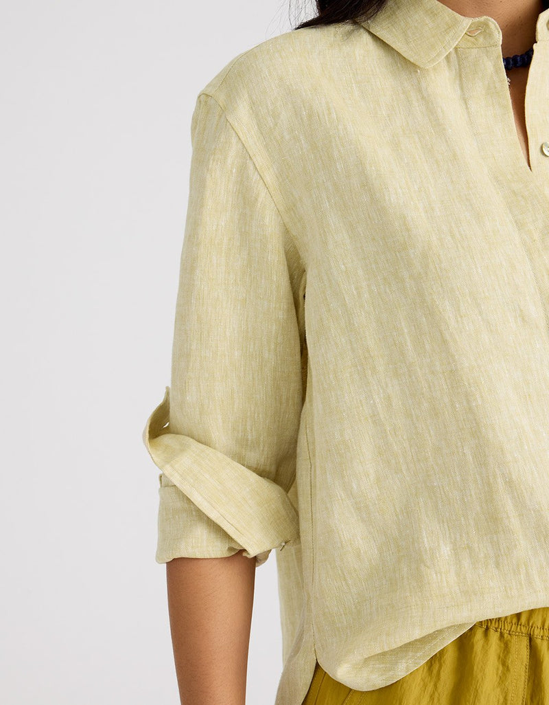 Unsubscribed Classic Boyfriend Shirt in Linen