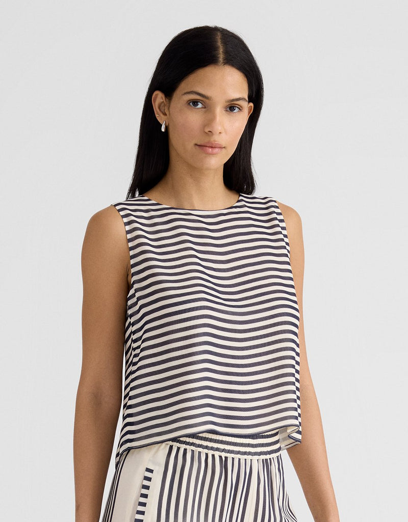 Unsubscribed Striped Silk Top