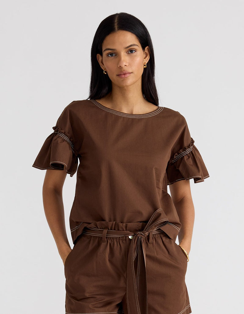 Unsubscribed Ruffle Sleeve Top