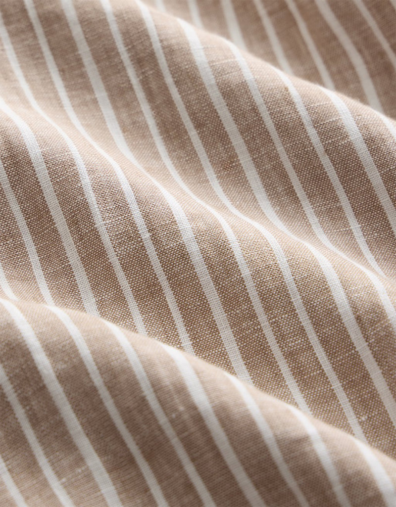Unsubscribed Rolled Sleeve Shirt in Linen Stripe