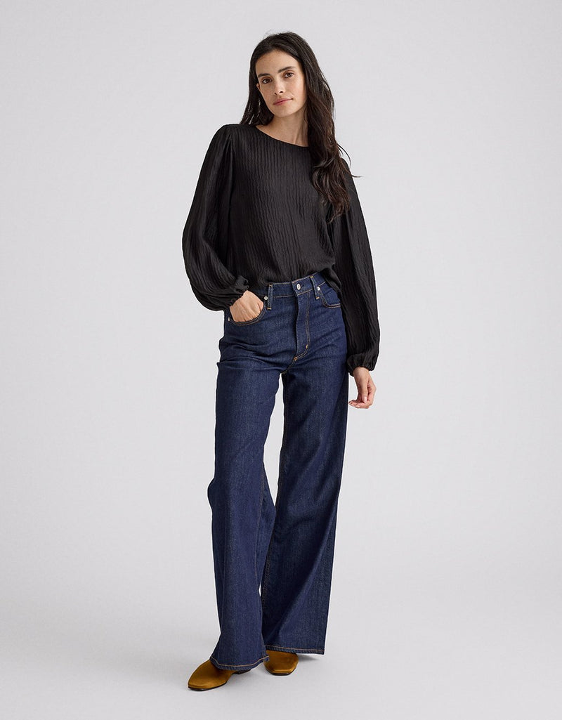 Unsubscribed Crinkle Silk Blouse