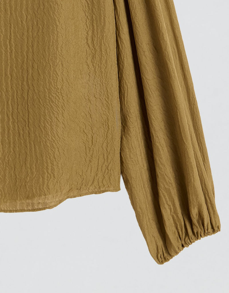 Unsubscribed Crinkle Silk Blouse