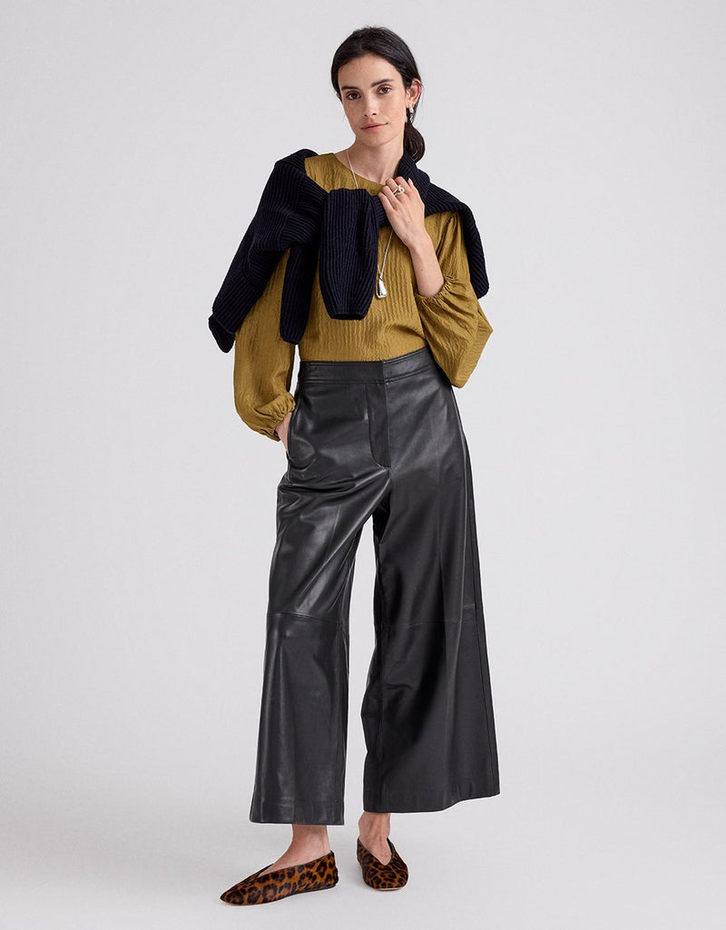Unsubscribed Crinkle Silk Blouse