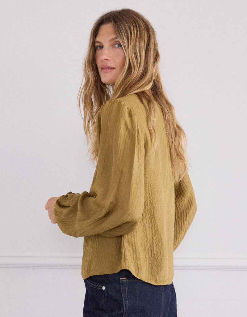 Unsubscribed Crinkle Silk Blouse