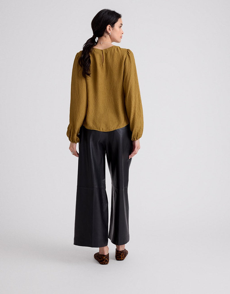 Unsubscribed Crinkle Silk Blouse