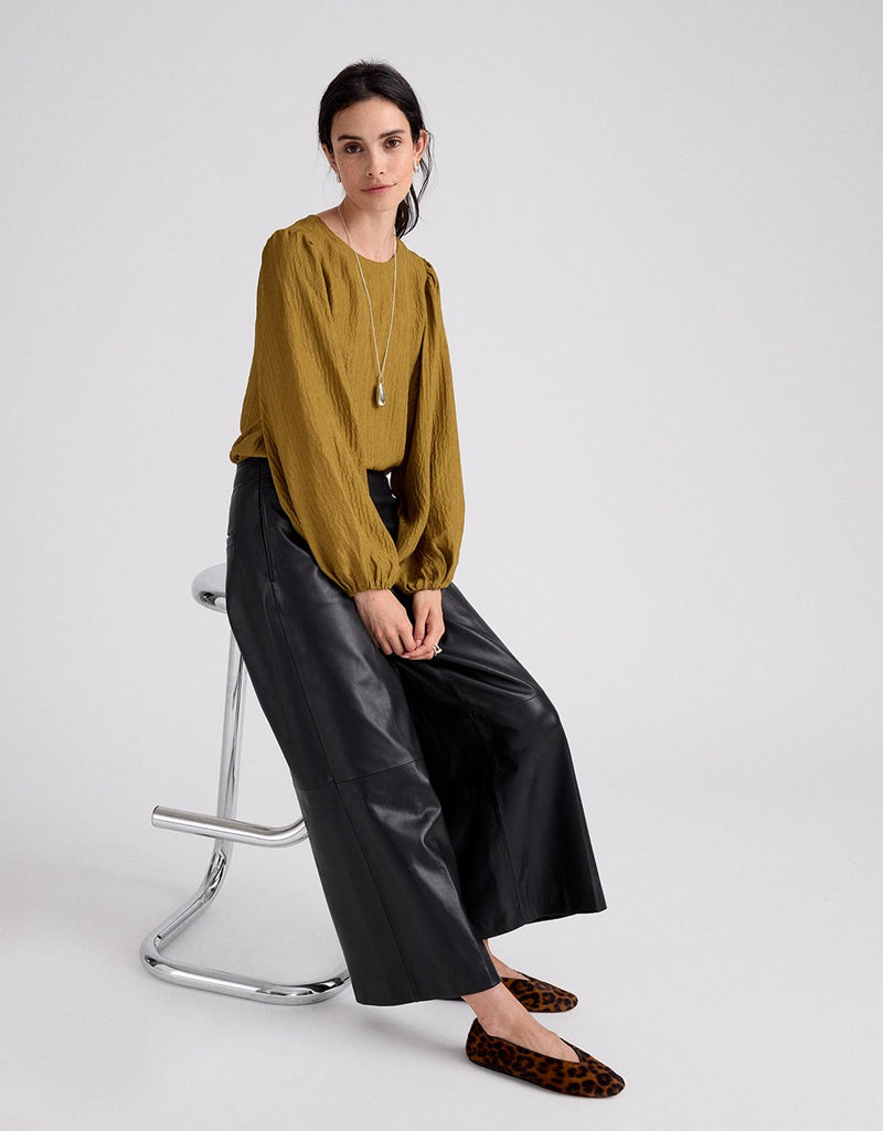 Unsubscribed Crinkle Silk Blouse