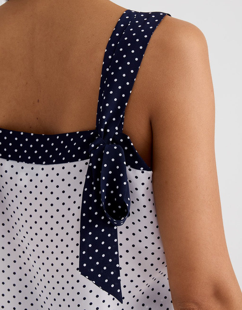 Unsubscribed Tie Shoulder Top in Silk