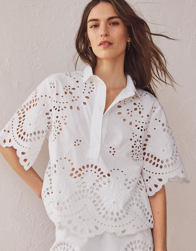 Unsubscribed Embroidered Tunic Blouse