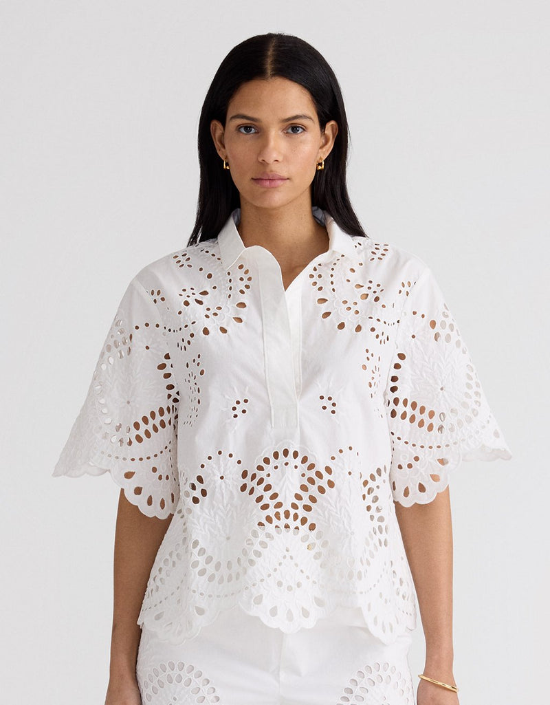 Unsubscribed Embroidered Tunic Blouse