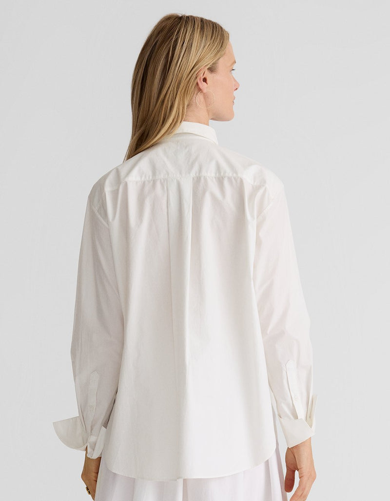 Unsubscribed Classic Boyfriend Shirt with Embellished Bib