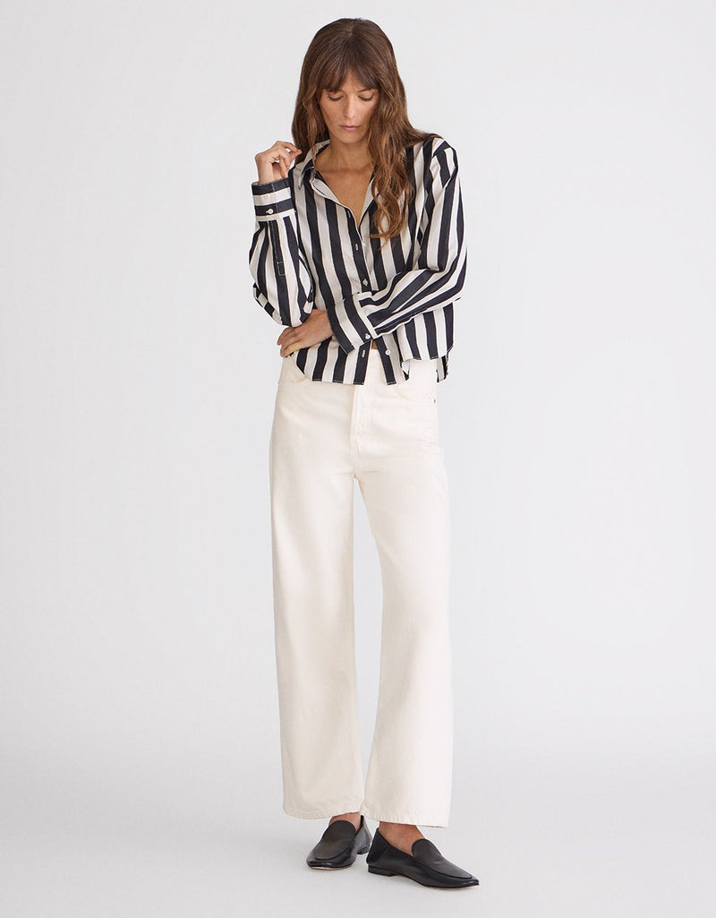 Unsubscribed Mini Boyfriend Shirt in Thomas Mason® Stripe