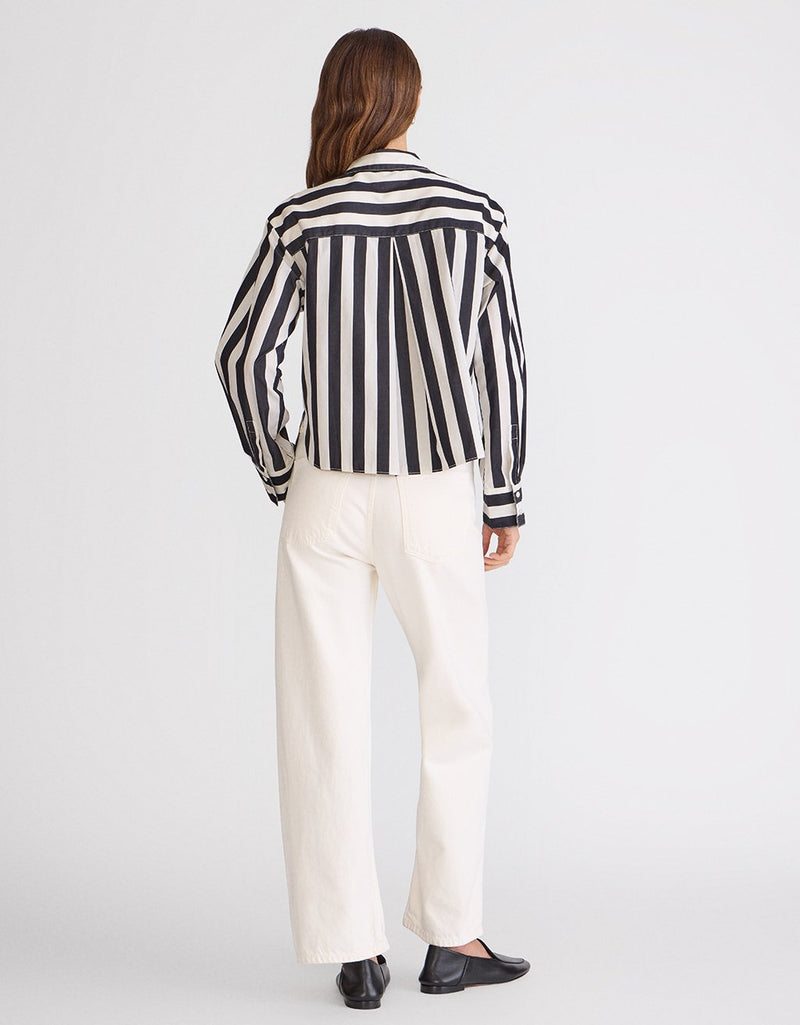 Unsubscribed Mini Boyfriend Shirt in Thomas Mason® Stripe