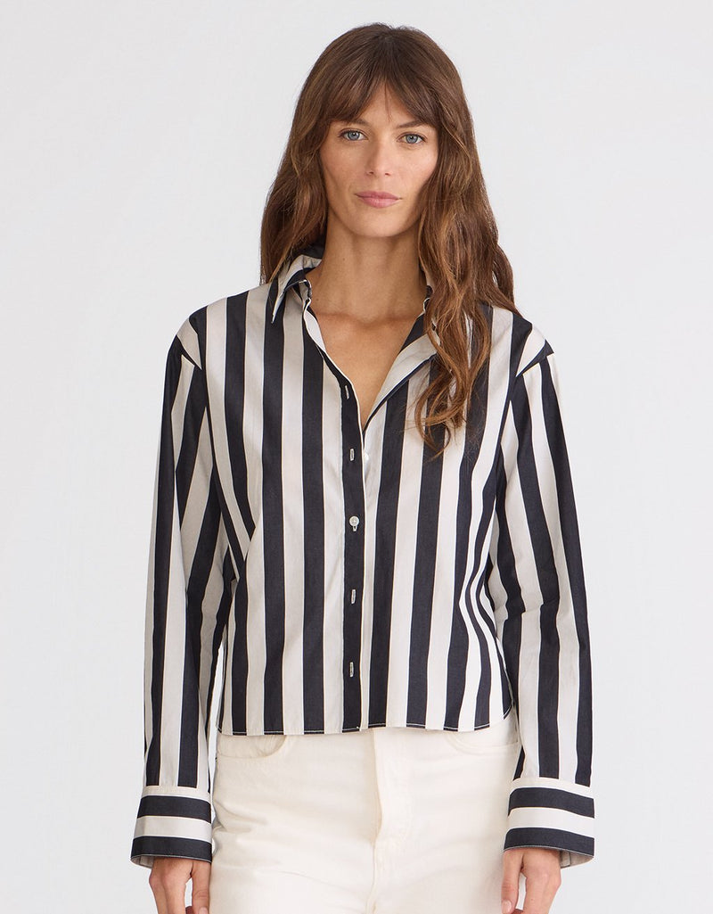 Unsubscribed Mini Boyfriend Shirt in Thomas Mason® Stripe