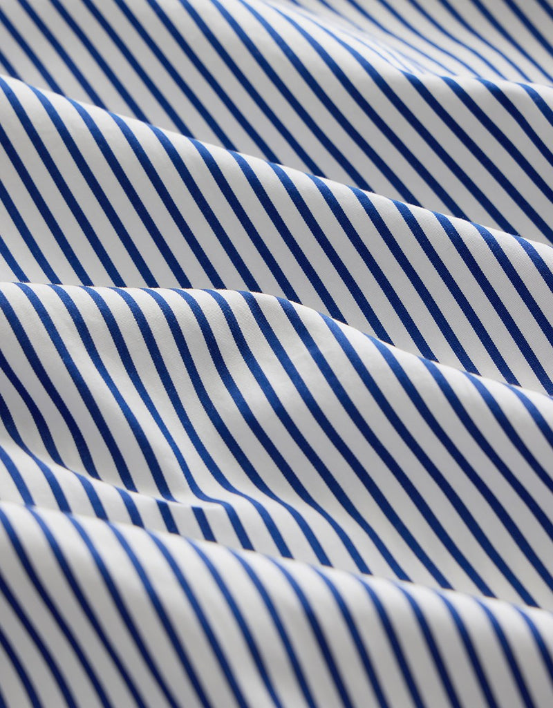 Unsubscribed Classic Boyfriend Shirt in Thomas Mason® Navy Stripe