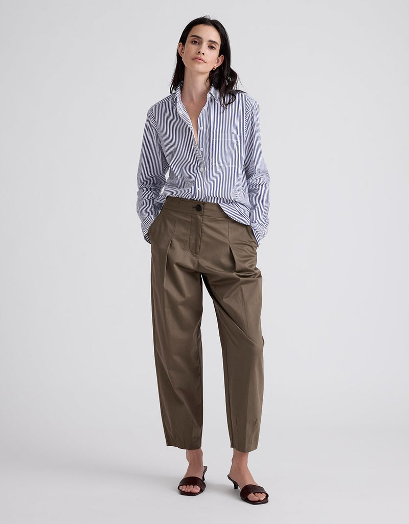 Unsubscribed Classic Boyfriend Shirt in Thomas Mason® Navy Stripe
